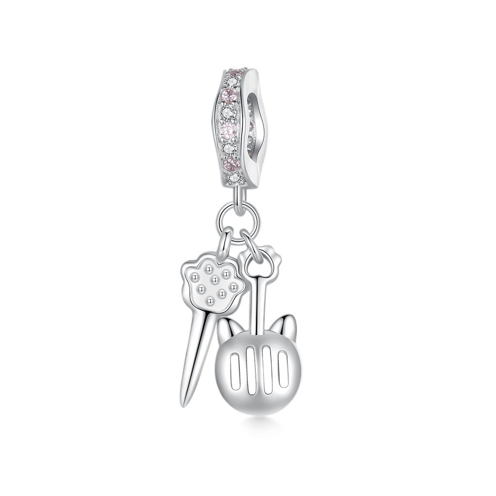 Gnoce Cute Pink Cat Paw Print Pendant Dangle Charm_2
