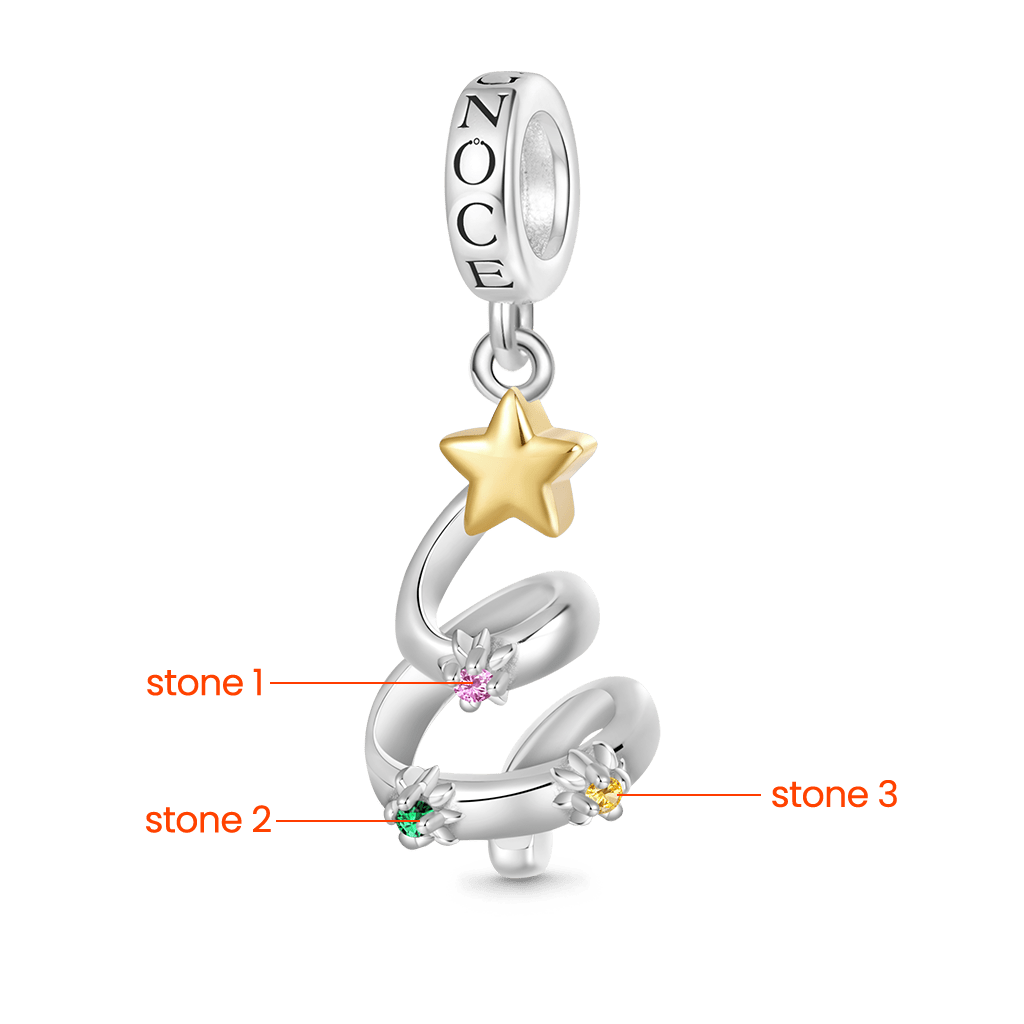 Gnoce Lucky Star Birthstone Christmas Tree Pendant Dangle Charm_2