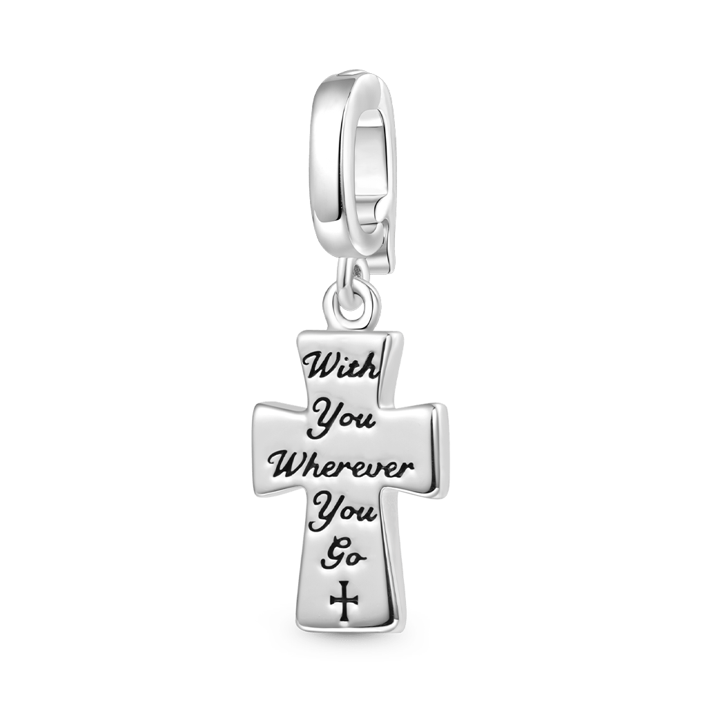 Gnoce 'With you wherever you go' Religious Cross Clasp Clusters Charm_1