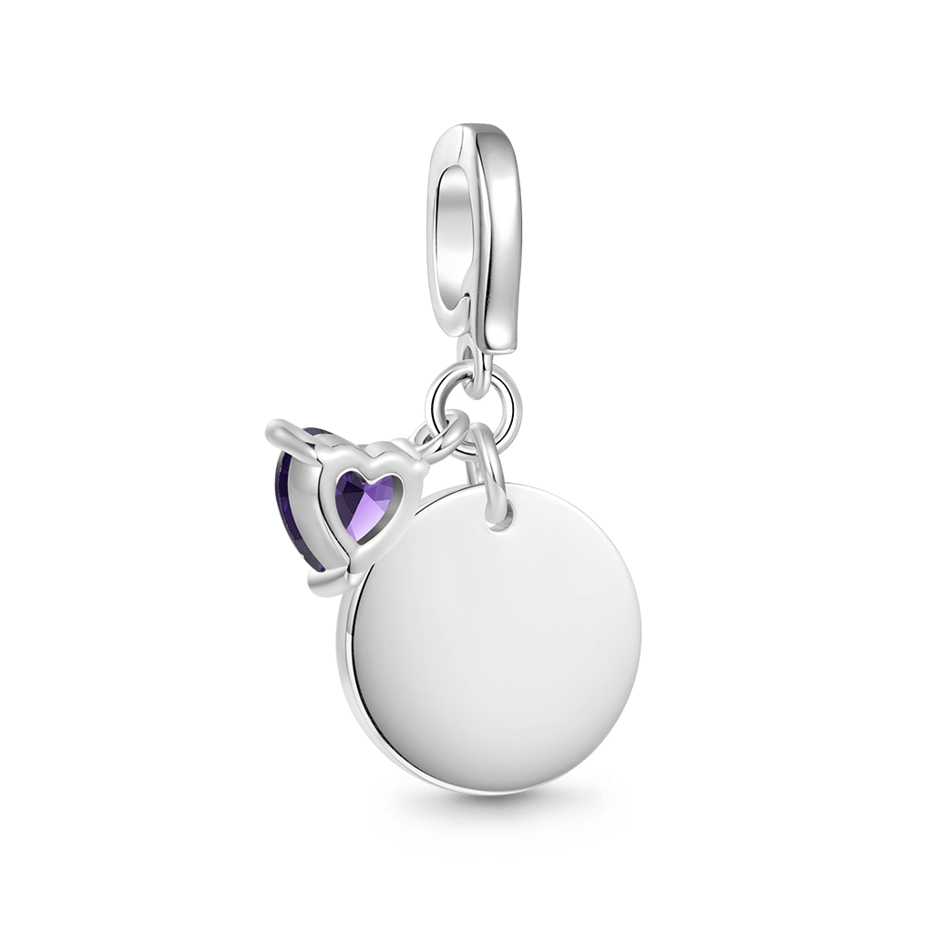 Gnoce Birthday Flower & Birthstone Heart Clasp Clusters Charm_2
