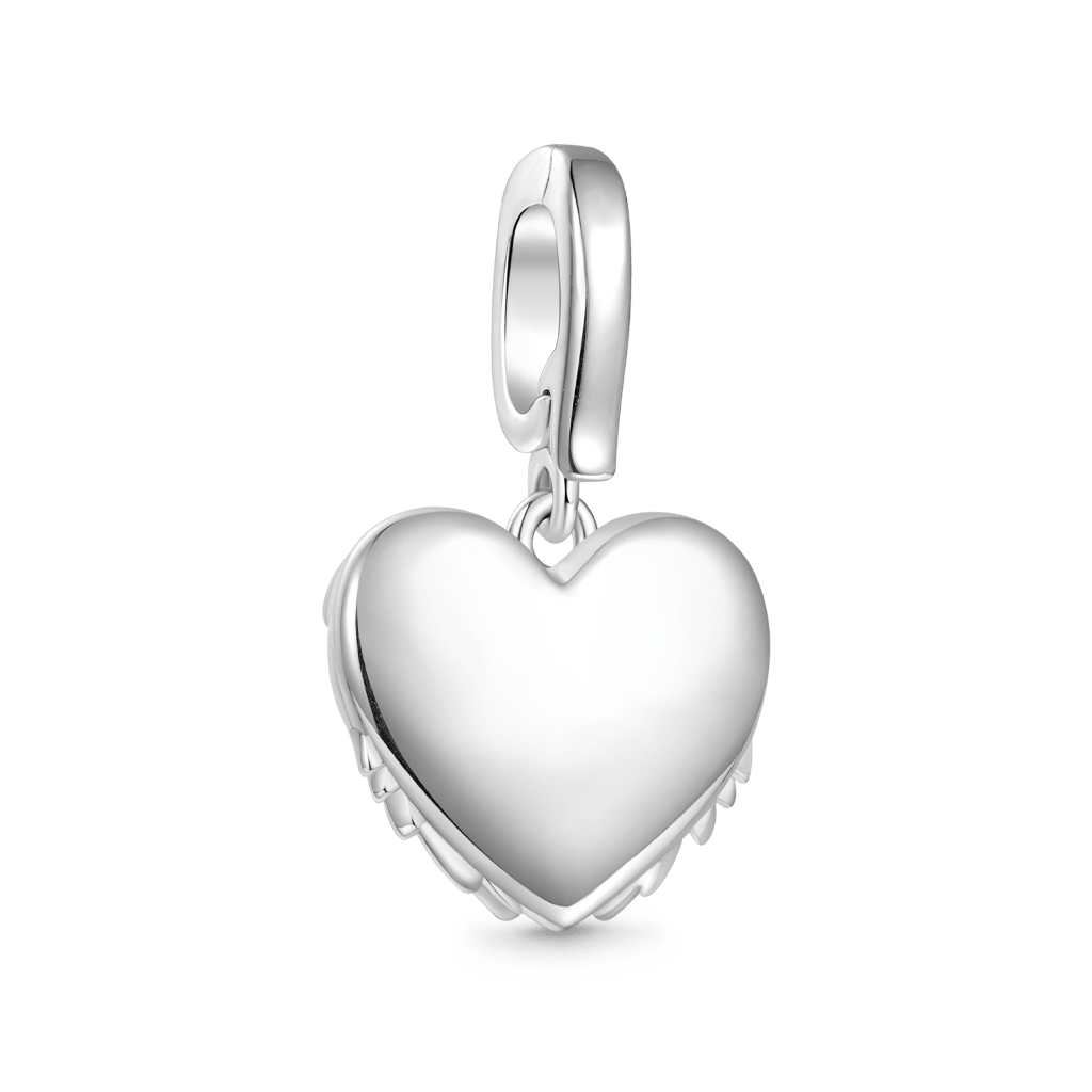Gnoce Engravable Angel Heart Wings Clasp Clusters Charm_2