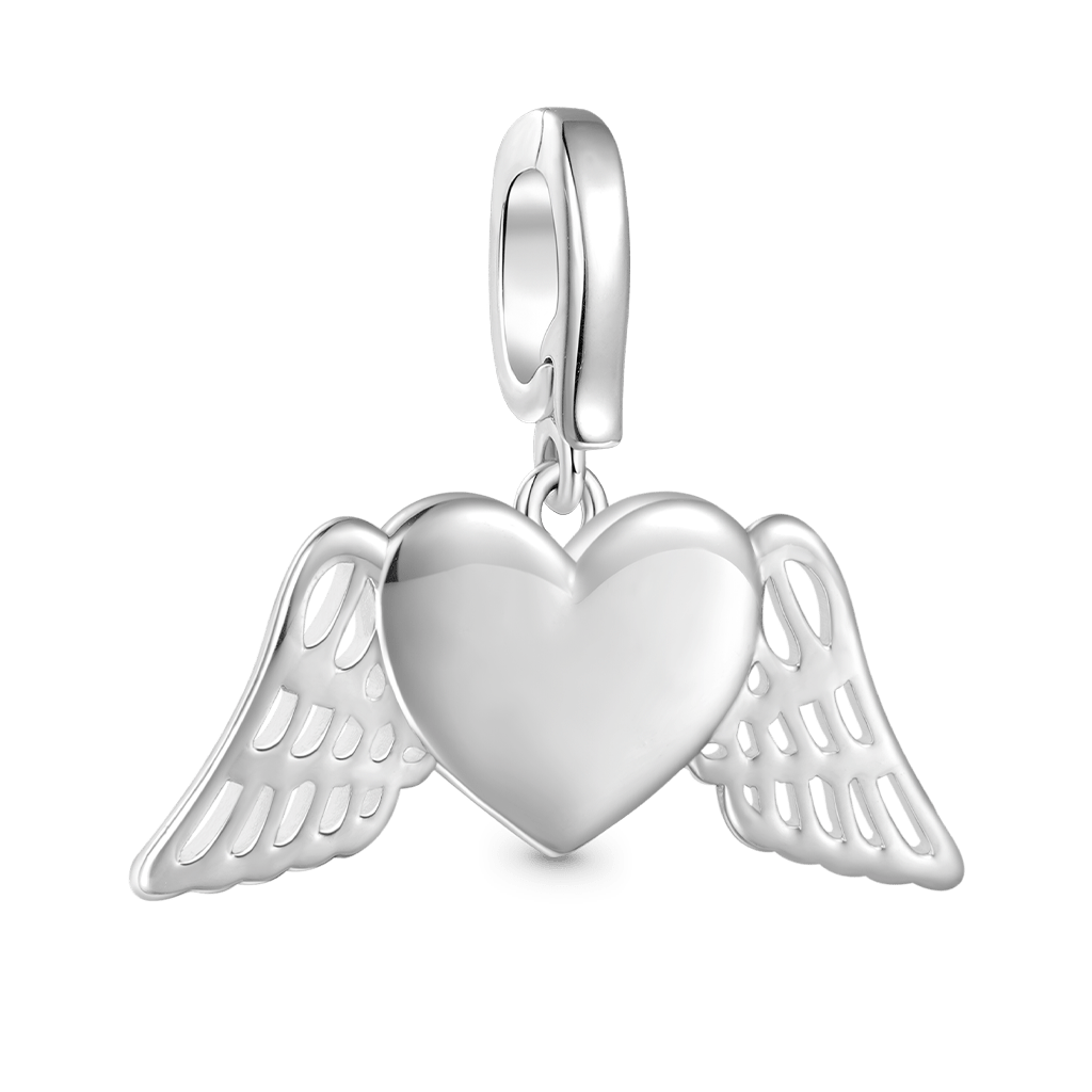 Gnoce Engravable Heart Angel Wings Clasp Clusters Charm_3