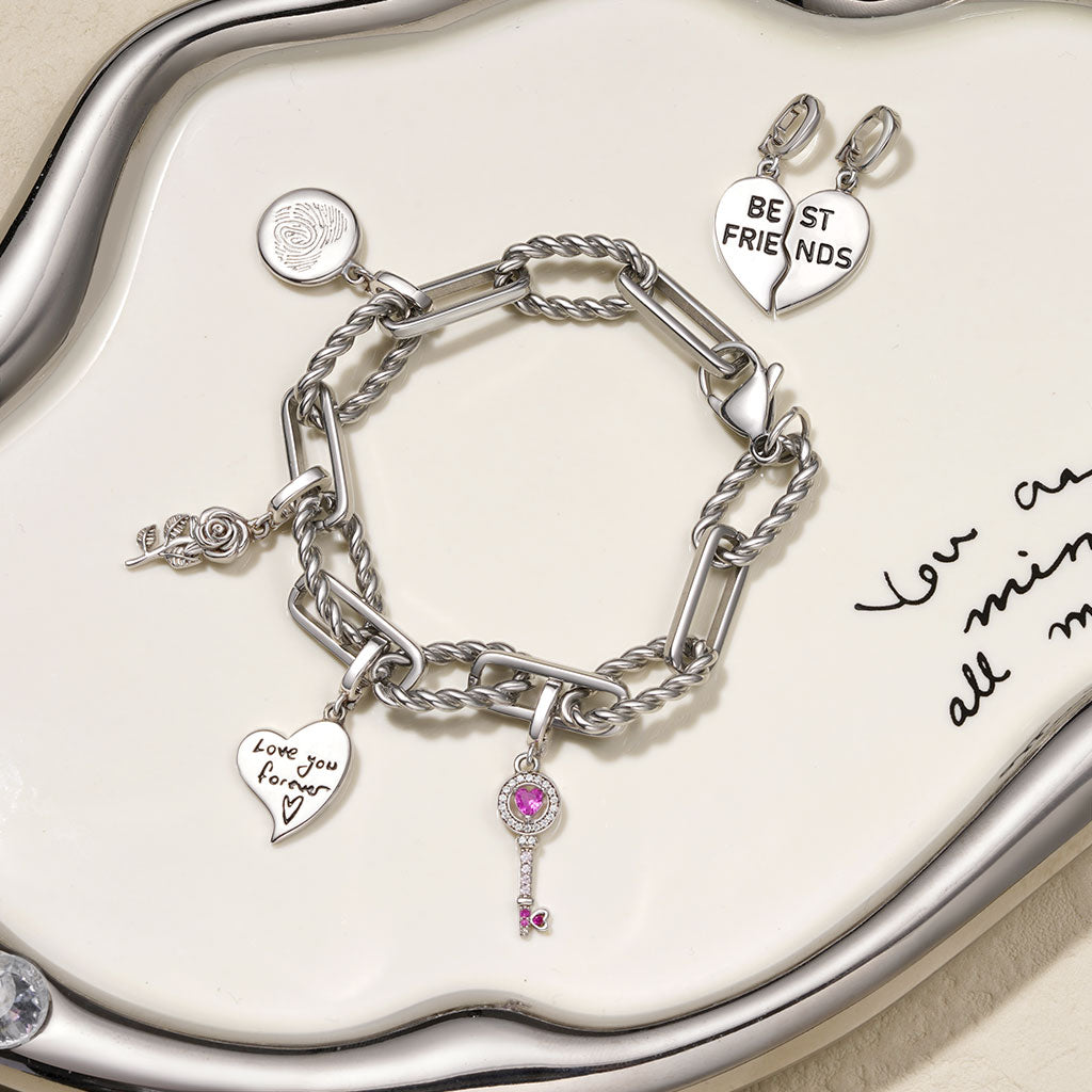 Gnoce Key to Heart Clasp Clusters Charm_3