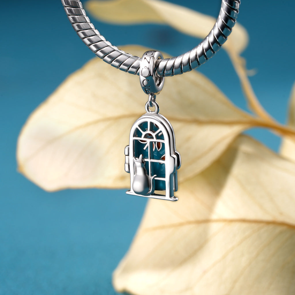 Gnoce Window View Kitten Openable Pendant Dangle Charm_4