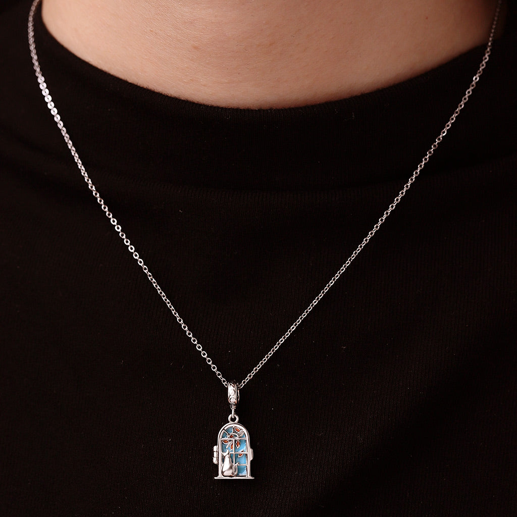 Gnoce Window View Kitten Openable Pendant Dangle Charm_6