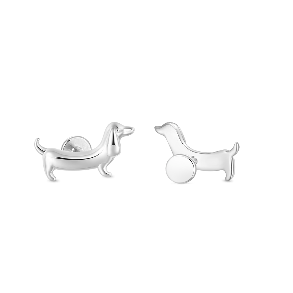 Gnoce Dachshund Dog Flat Back Nap Earrings_2