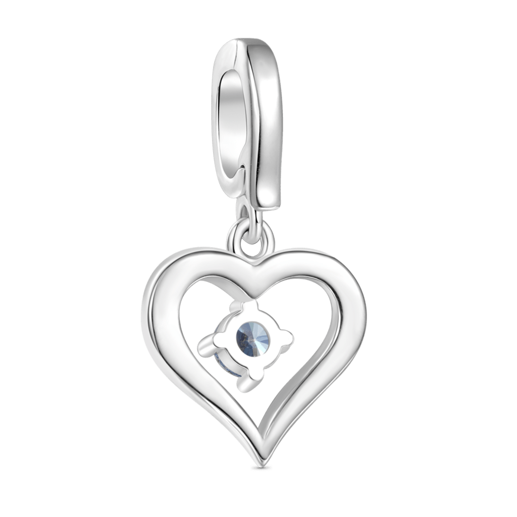 Gnoce Beating Heart Birthstone Clasp Clusters Charm_2
