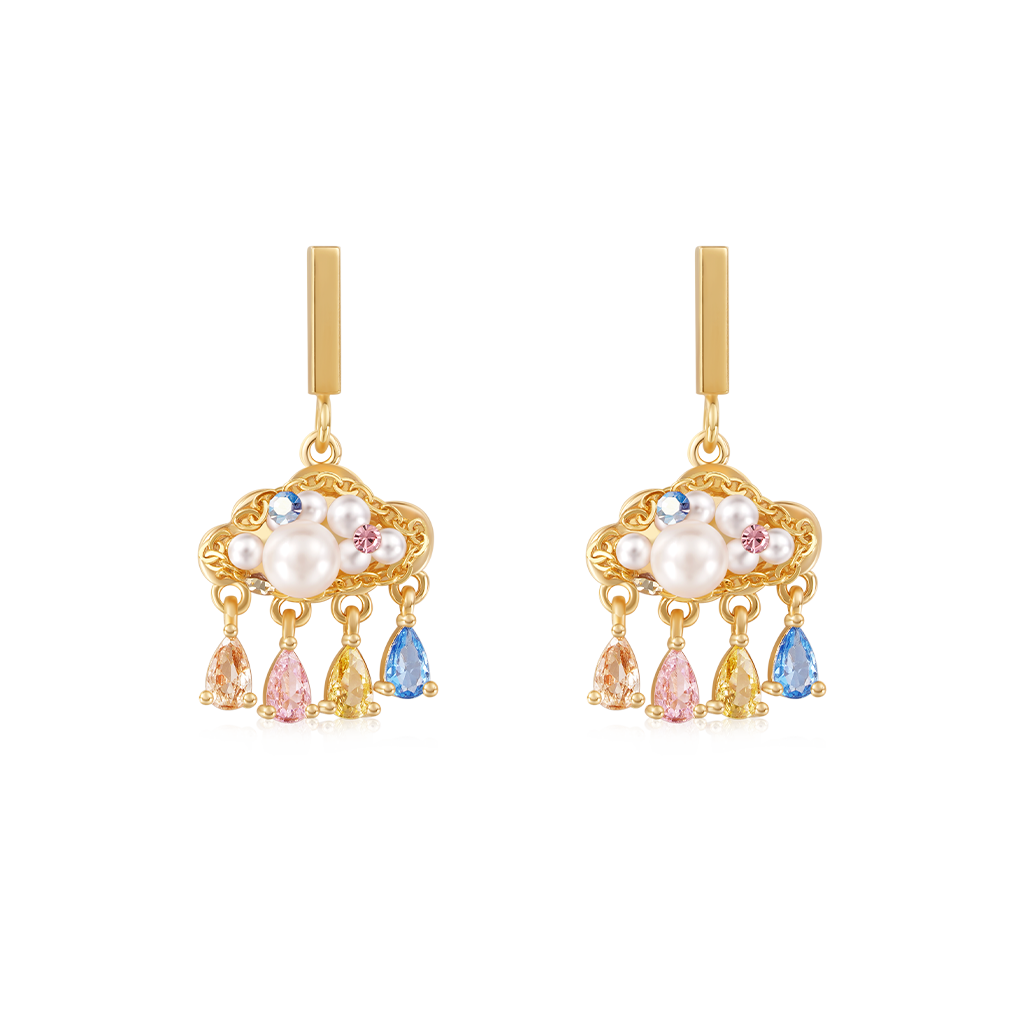 Gnoce Longevity Lock Pearls Drop Earrings_1