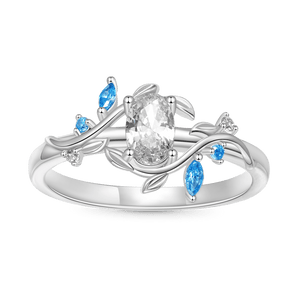 Gnoce Oval-cut Diamond Vine Women's Promise Ring_1