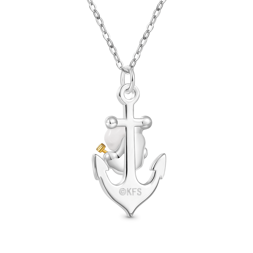 Gnoce Popeye Blue & White Diamond Anchor Necklace_2