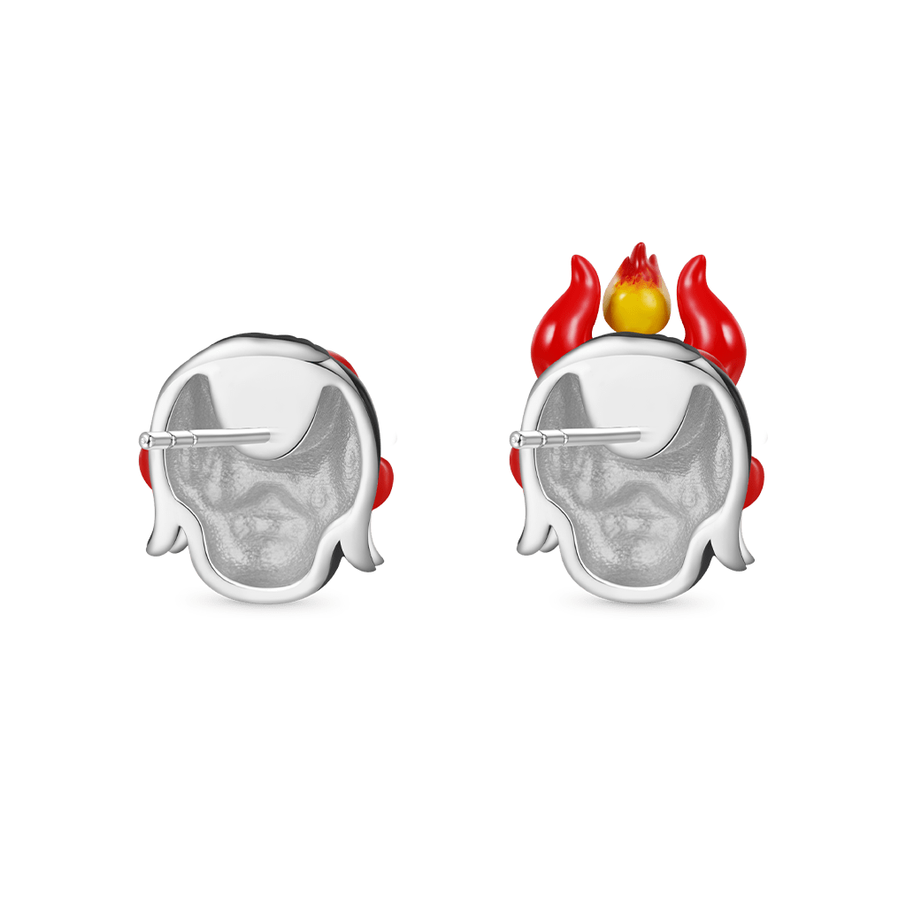 Gnoce Mismatched Bloody Hellboy Stud Earrings_2