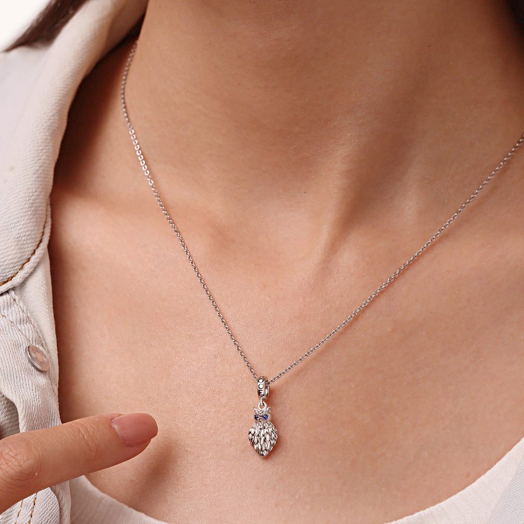 Gnoce Hollow Owl Wings Light Shadow Pendant Dangle Charm_5