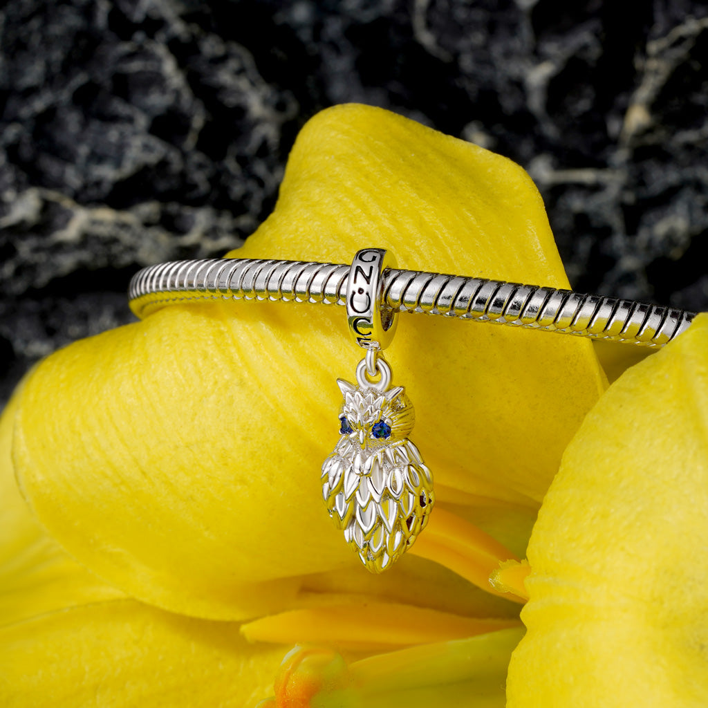 Gnoce Hollow Owl Wings Light Shadow Pendant Dangle Charm_3