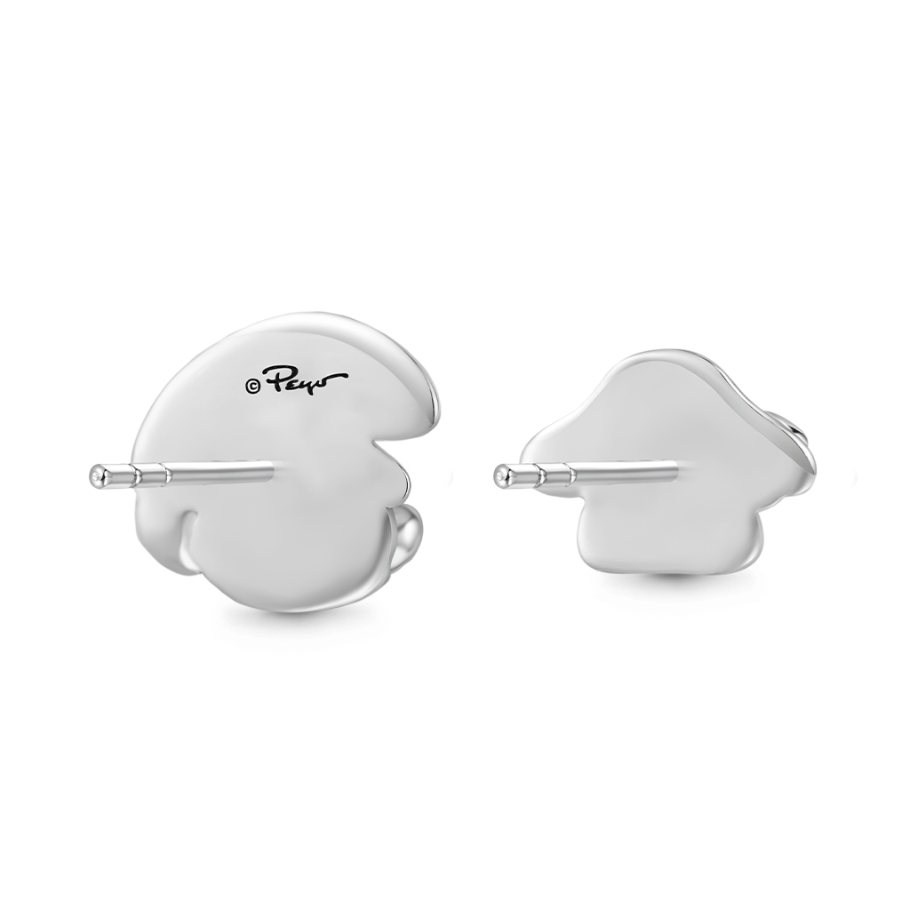 Gnoce Smurf Mushroom House Asymmetric Stud Earrings_2
