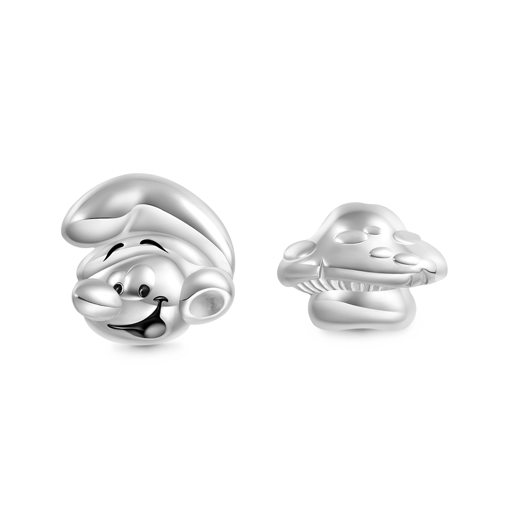 Gnoce Smurf Mushroom House Asymmetric Stud Earrings_1