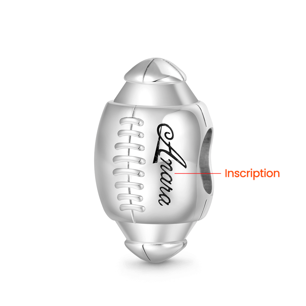 Gnoce Sports Rugby Football Engravable Charm_2