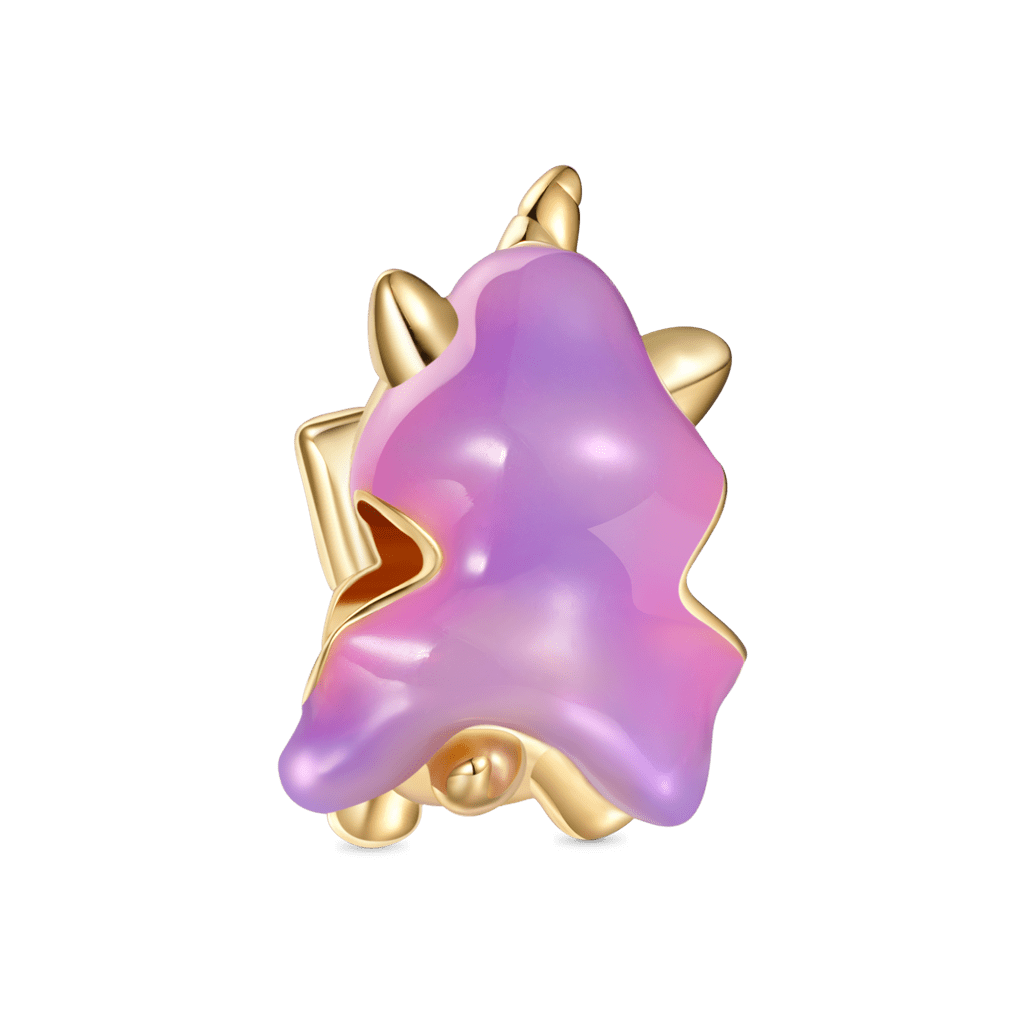 Gnoce 18K Gold Plated Gradient Pink Cute Unicorn Charm_2
