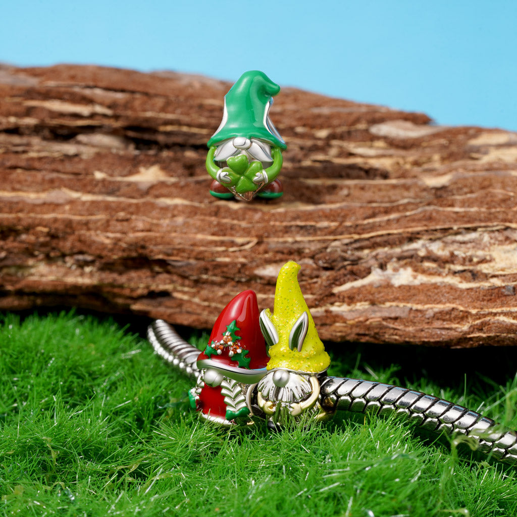 Gnoce Lucky Four-Leaf Clover Gnome Charm_3