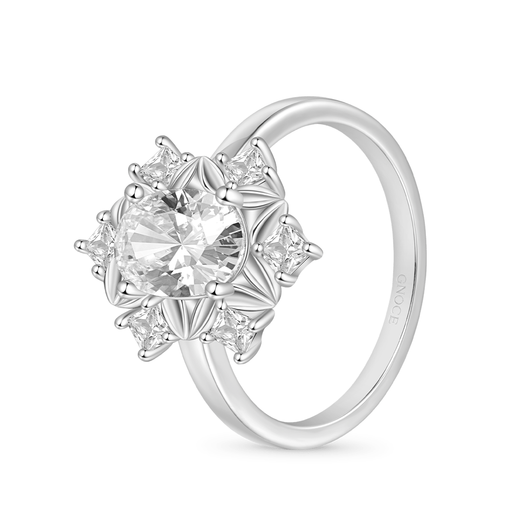 Gnoce Classic Leaf-Cut White Zirconia Ring_2