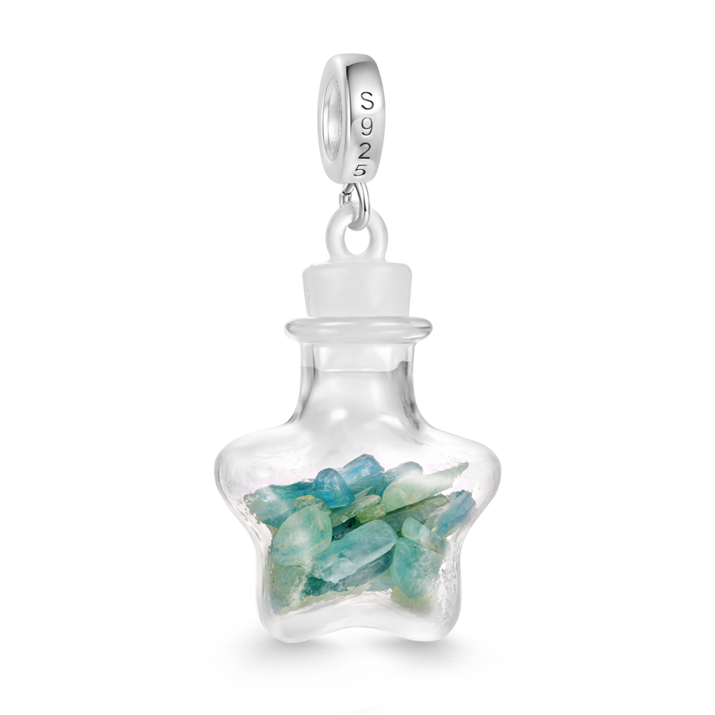 Gnoce Green Emerald Crystal Glass Bottle Pendant Dangle Charm_2