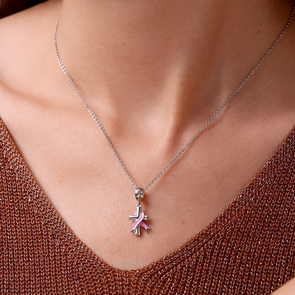 Gnoce Breast Cancer Awareness Pendant Dangle Charm_5