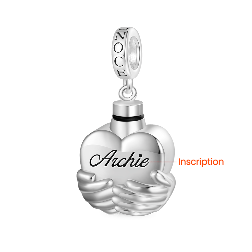 Gnoce Engravable 'Forever In My Heart' Heart Memorial Urn Ashes Pendant Dangle Charm_2