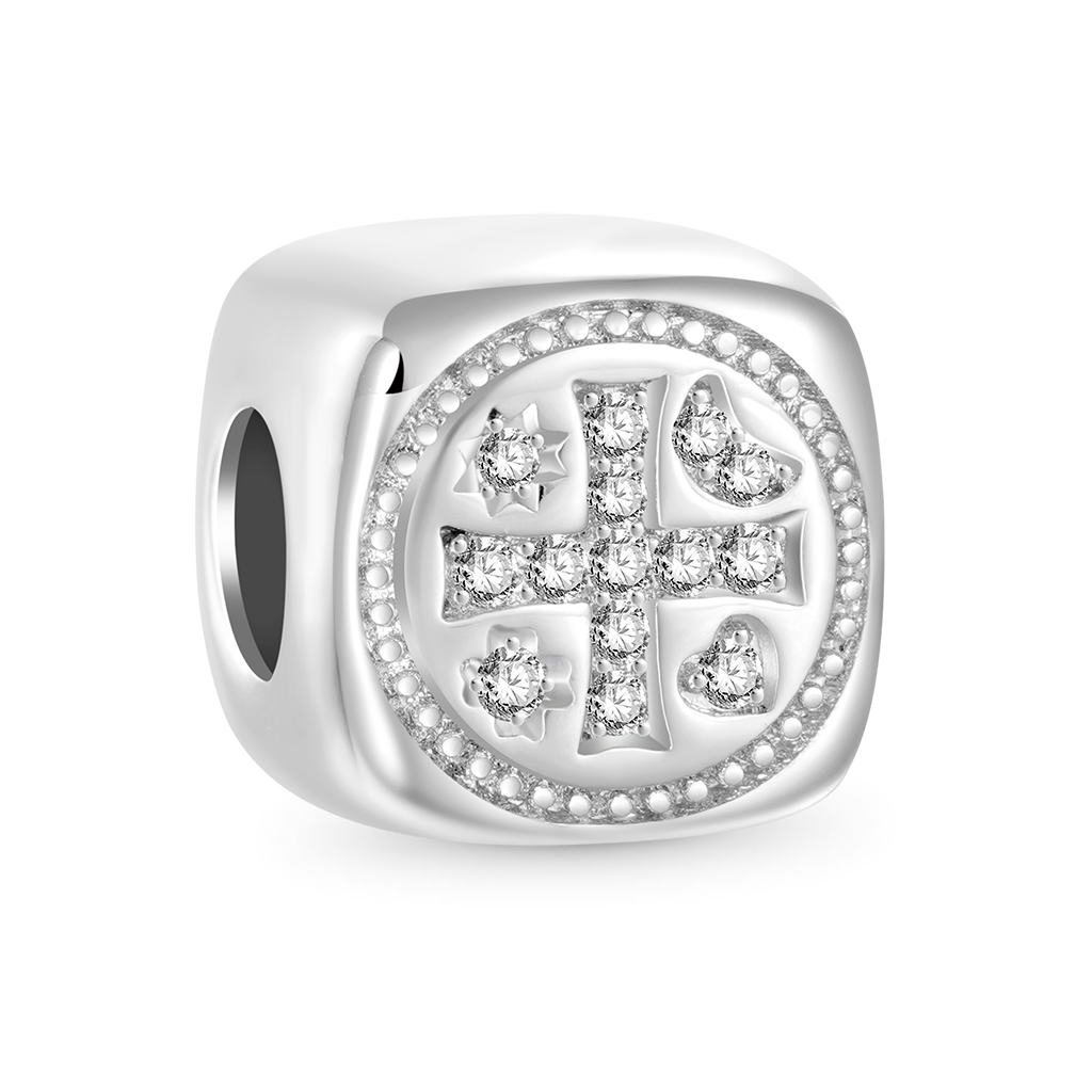Gnoce Shiny Cross Square Charm_2