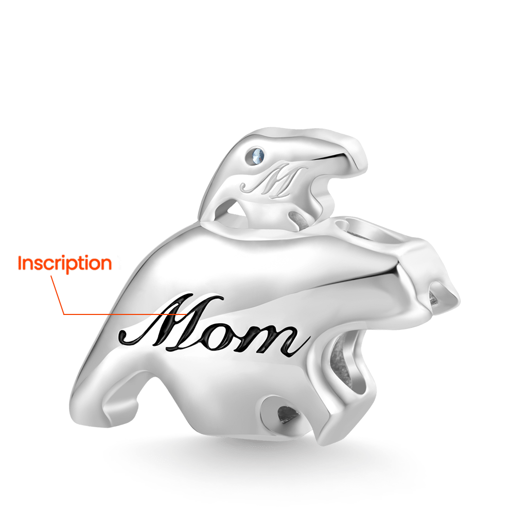 Gnoce Parent-child Polar Bear Engravable Charm_2