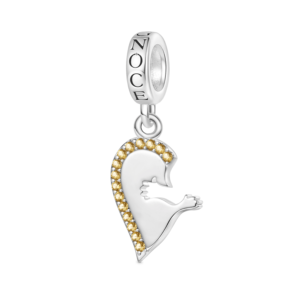 Gnoce Personalized Hug Stitched Heart Pendant Dangle Charm_4