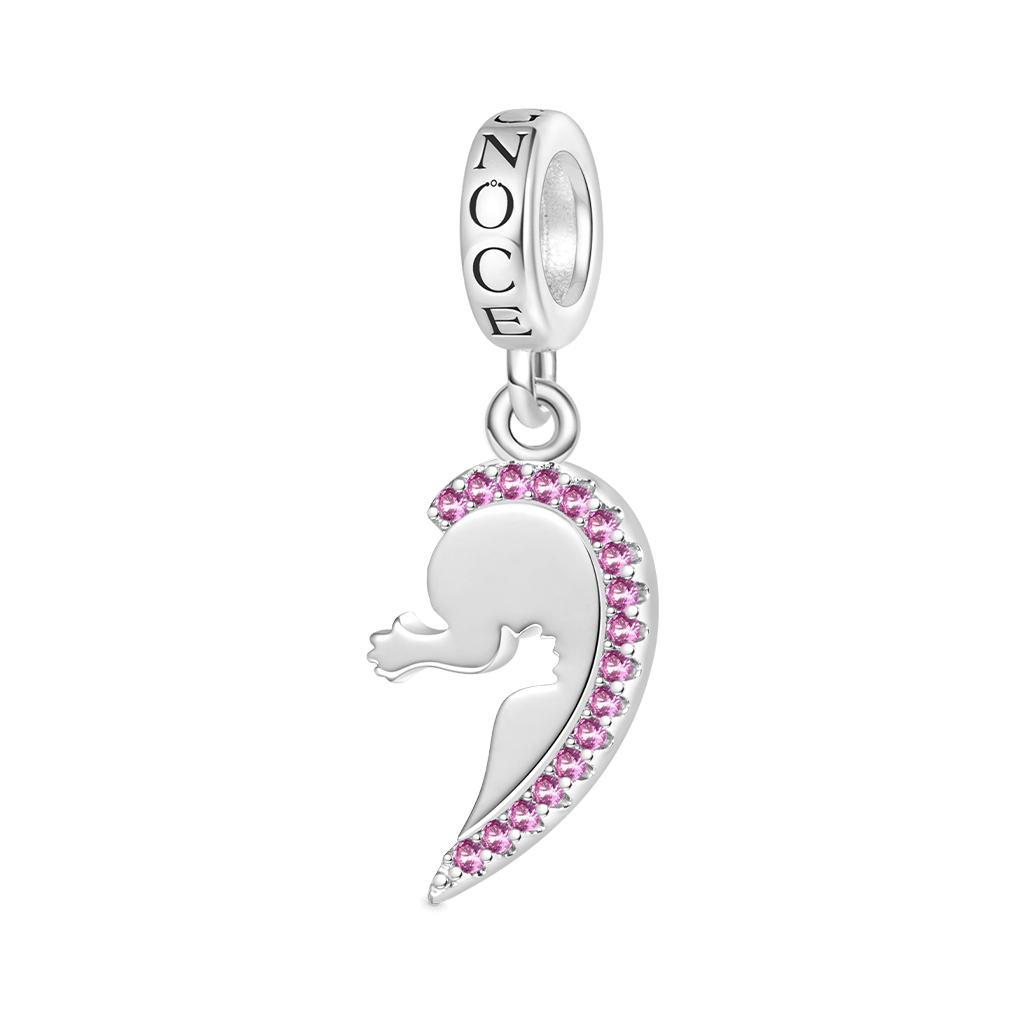 Gnoce Personalized Hug Stitched Heart Pendant Dangle Charm_5