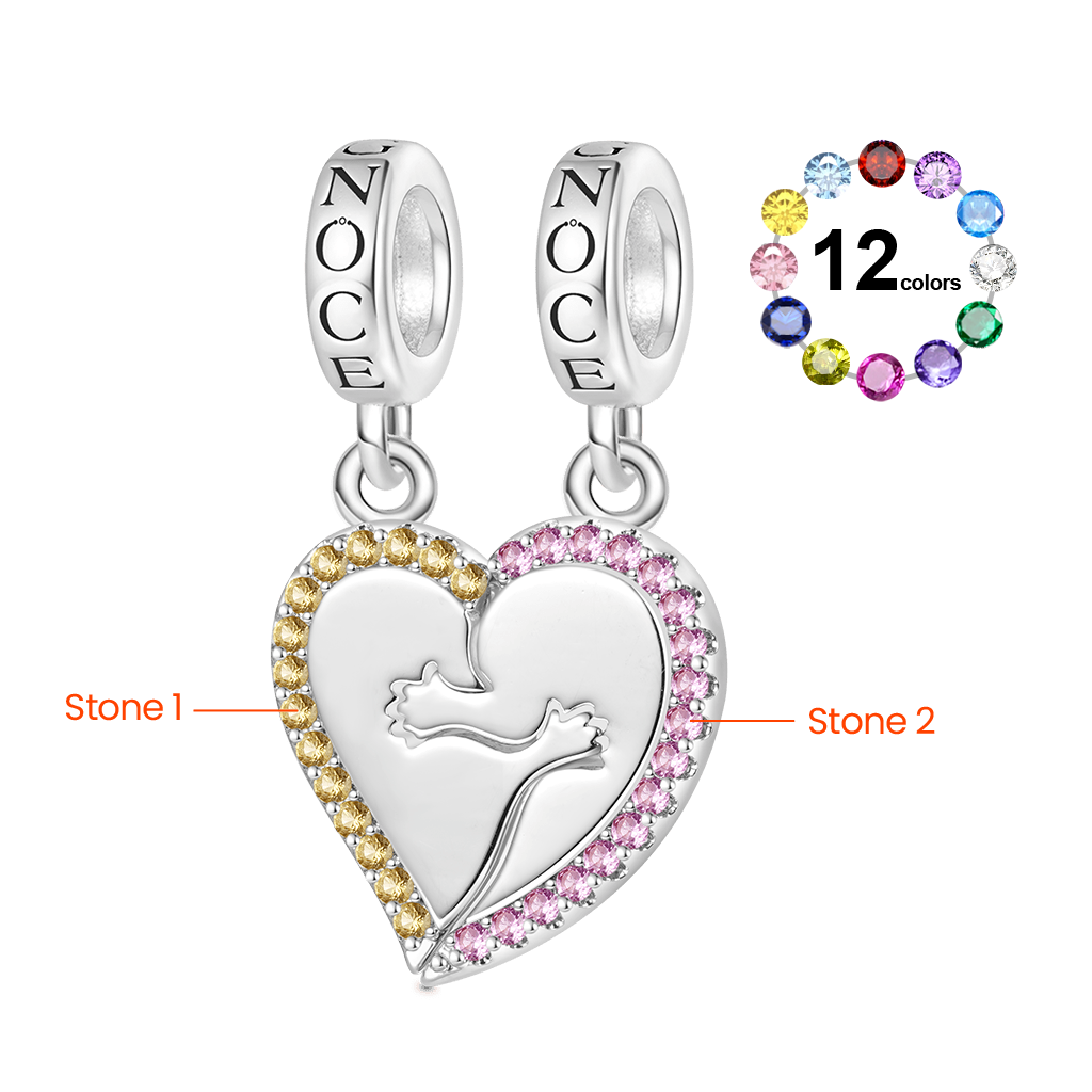 Gnoce Personalized Hug Stitched Heart Pendant Dangle Charm_2