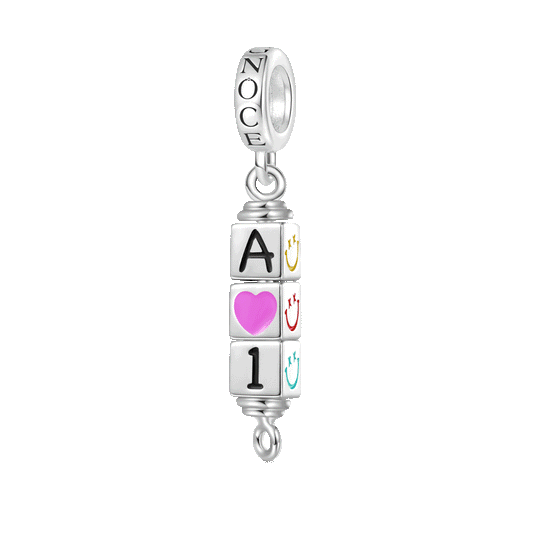 Gnoce Personalized 3-Block Rotating Digital Pendant Dangle Charm_1