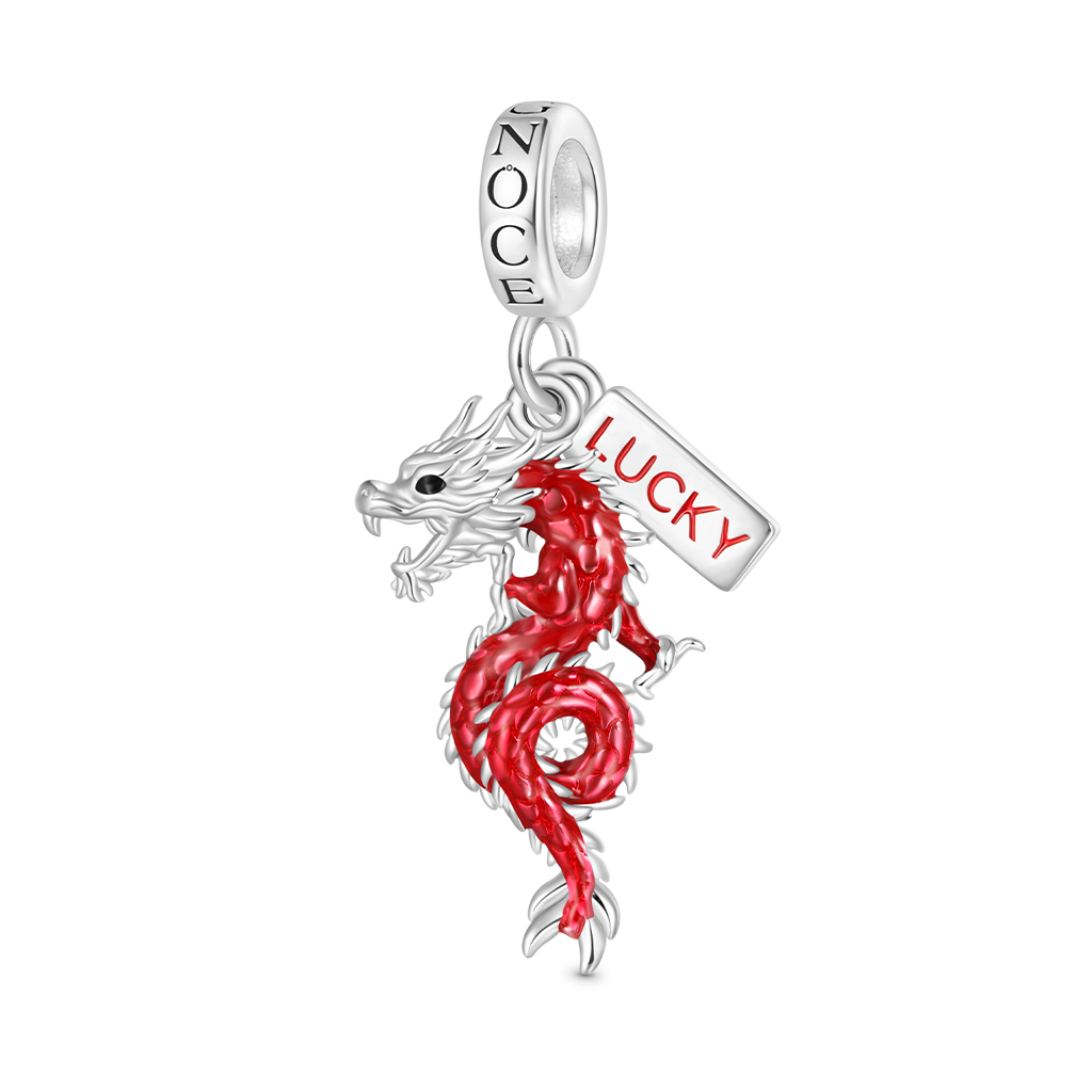 Gnoce Lucky Red Dragon Pendant Dangle Charm_1