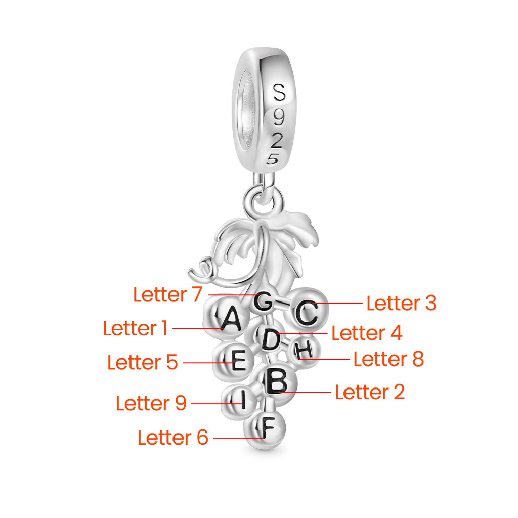 Gnoce Bunch of Grapes Personalized Pendant Dangle Charm_2