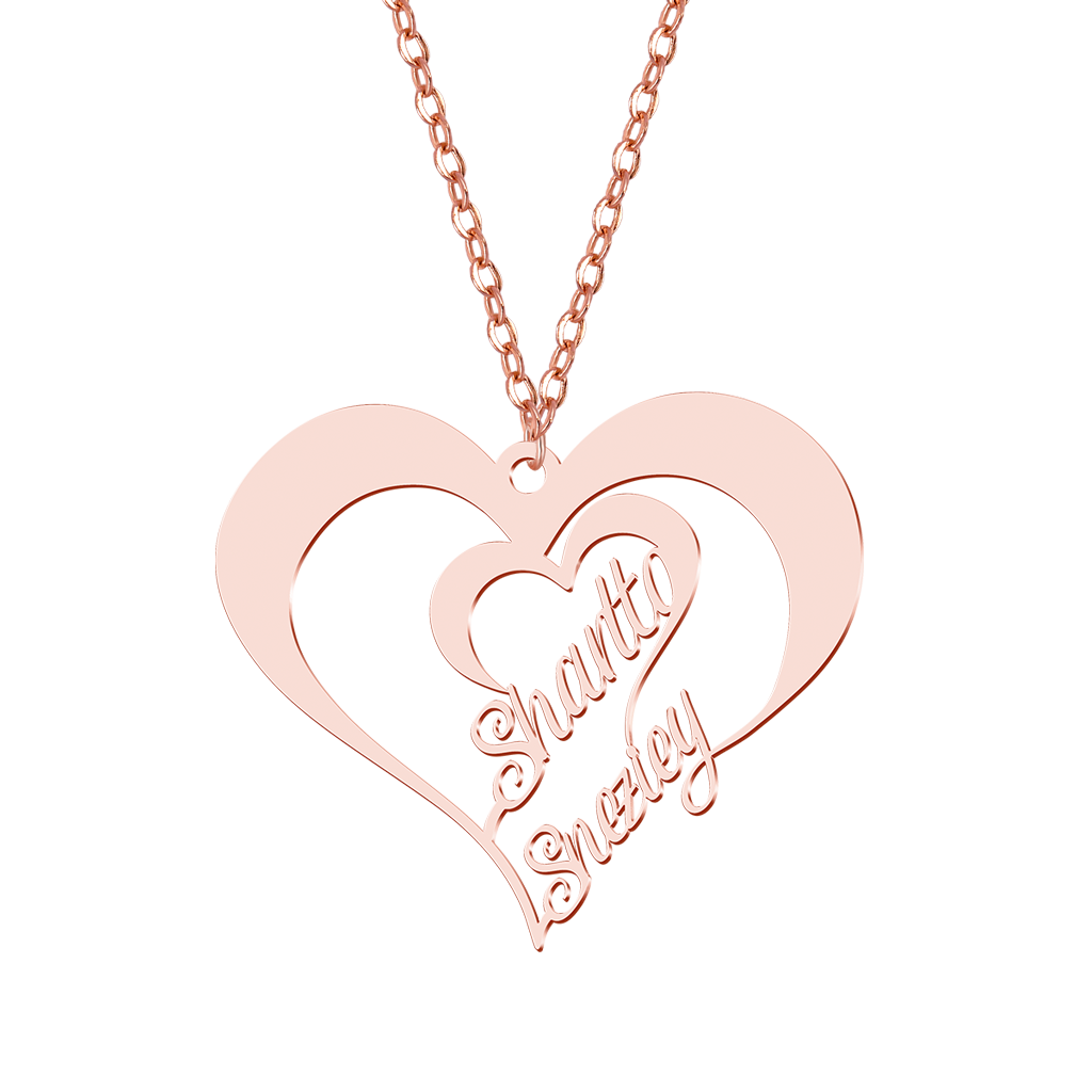Gnoce Valentine's Day Personalized Heart Couple Name Necklace_3