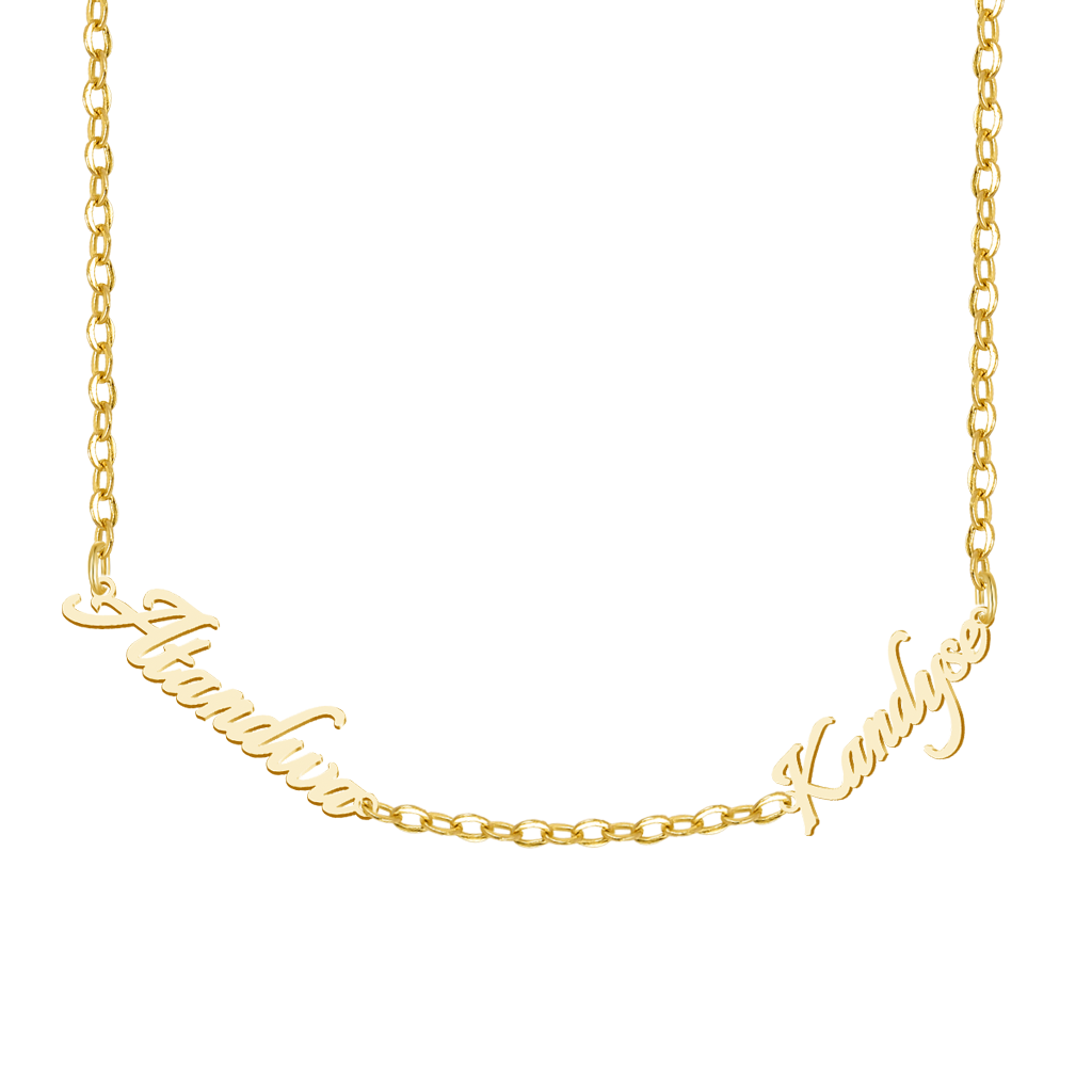 Gnoce Friendship Best Friends Personalized 2 Name Plate Necklace_2