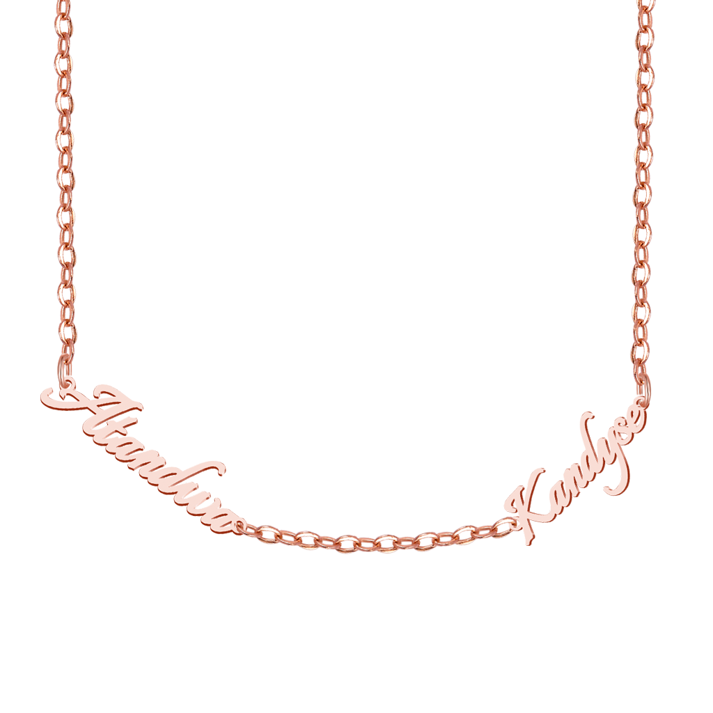 Gnoce Friendship Best Friends Personalized 2 Name Plate Necklace_3