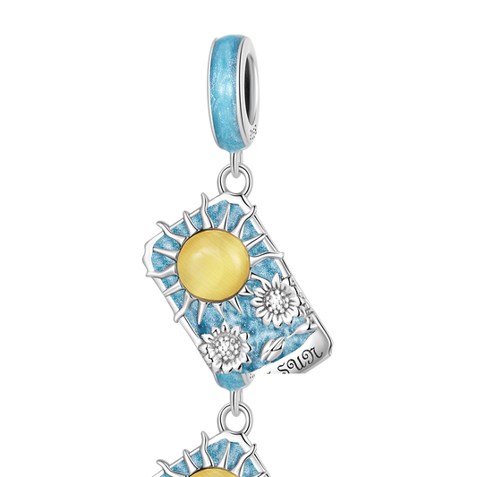 Gnoce Blue Tarot Card Sun Pendant Dangle Charm_1