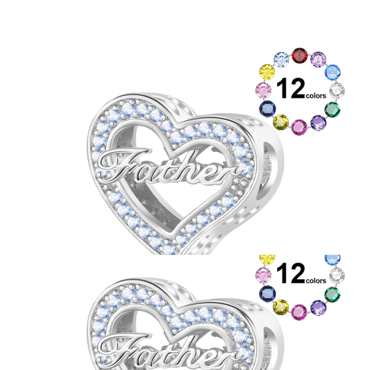 Gnoce Family Members - Father Personalized Heart Charm_1