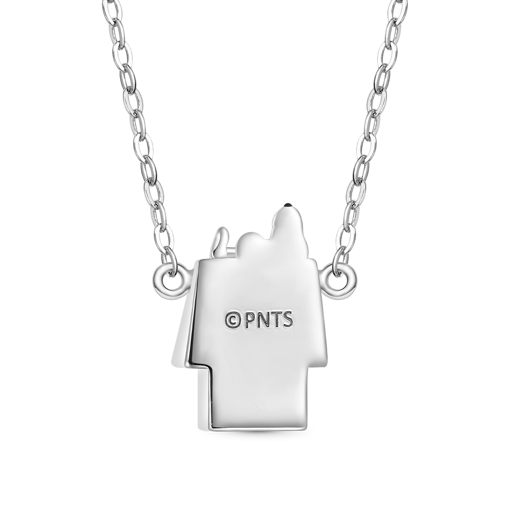 Gnoce Peanuts Lying Snoopy Doghouse Diamond Necklace_4