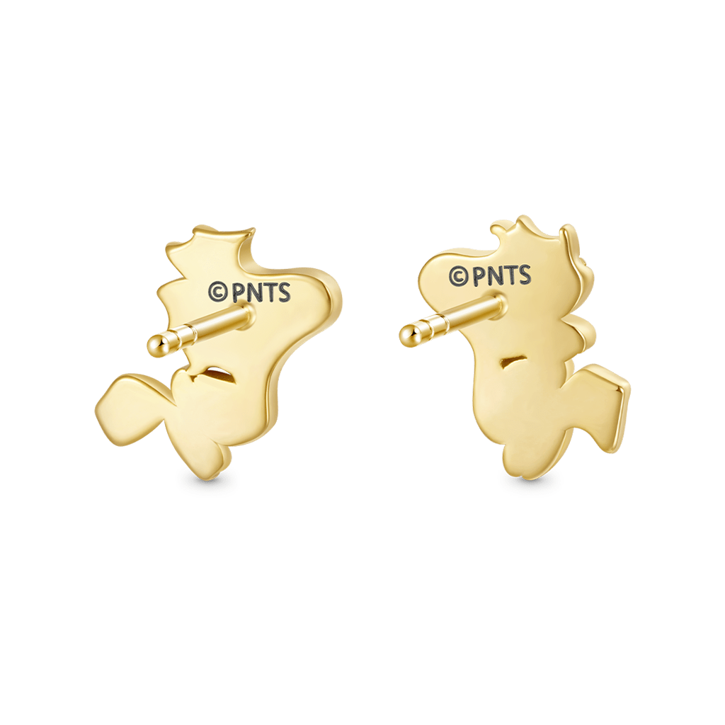 Gnoce Peanuts Smiling Flying Woodstock Diamond Stud Earrings_3