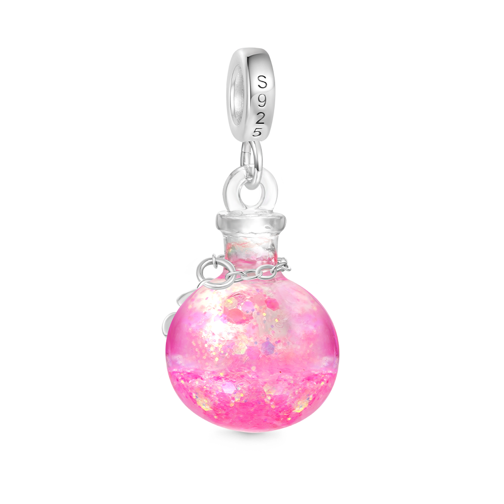 Gnoce Sakura Luminous Pink Quicksand Bottle Pendant Dangle Charm_3