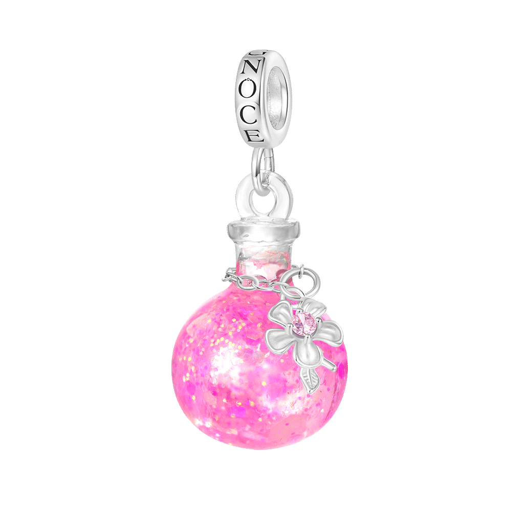 Gnoce Sakura Luminous Pink Quicksand Bottle Pendant Dangle Charm_1