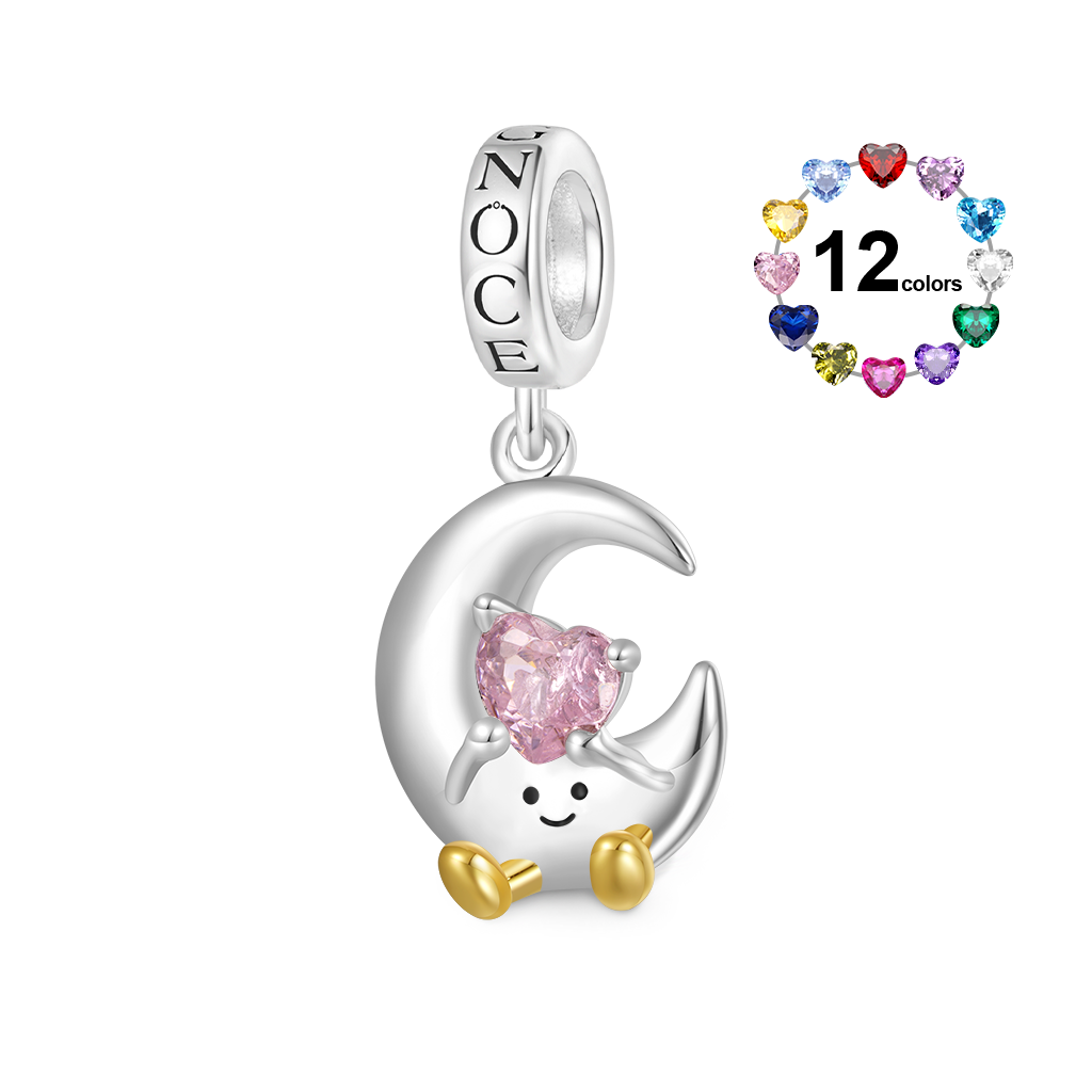 Gnoce Fun Moon Embraces Love Pendant Dangle Charm_1