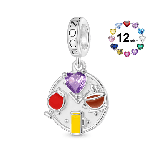 Gnoce Heart Birthstone Special Clock Pendant Dangle Charm_1