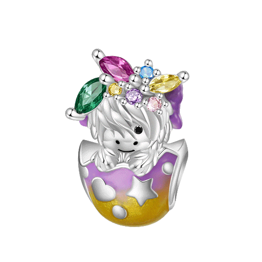 Gnoce Wreath Highland Cow Glow-in-the-Dark Easter Eggs Charm_1