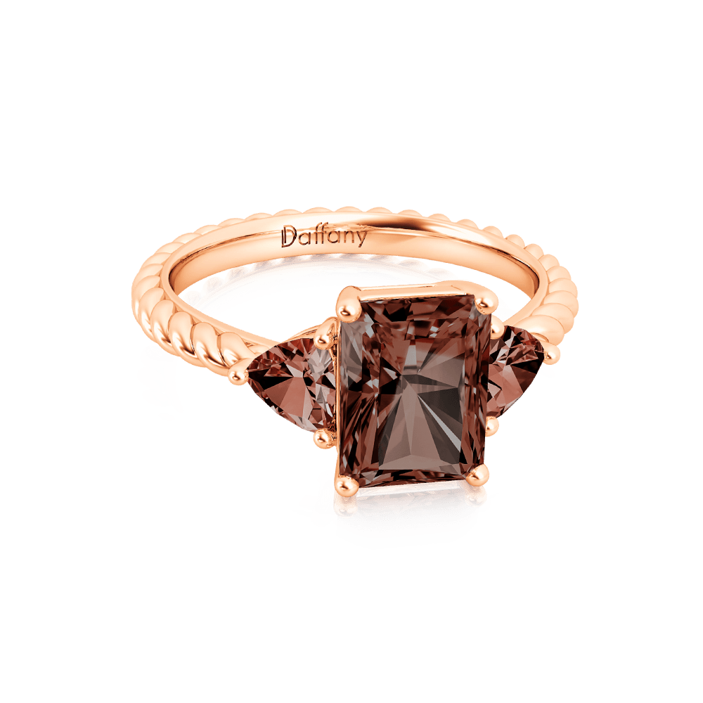 Radiant Brown Three-stone Engagement Ring_2