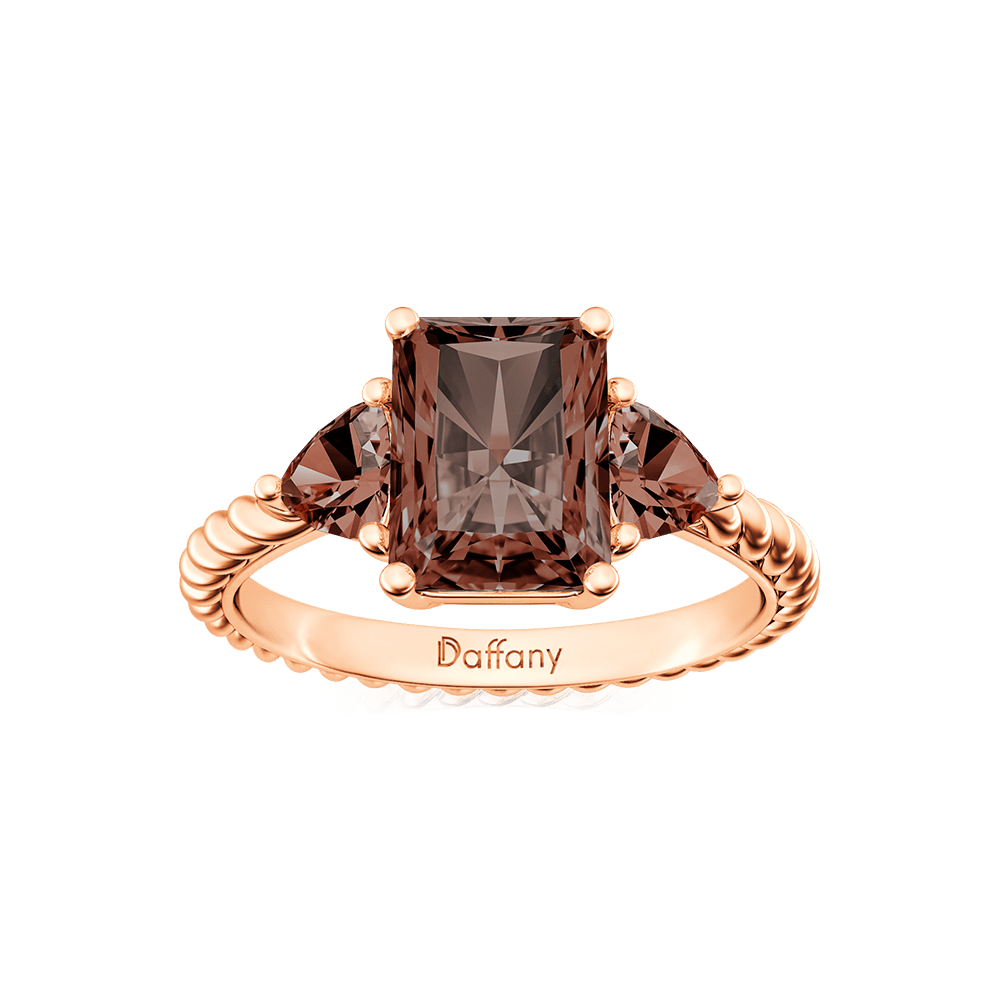 Radiant Brown Three-stone Engagement Ring_1