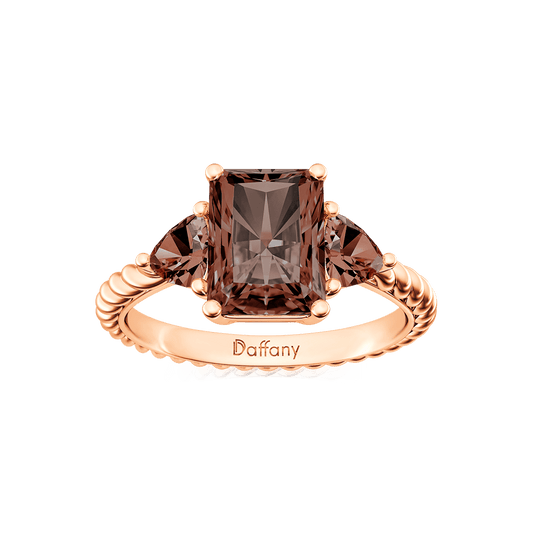 Radiant Brown Three-stone Engagement Ring_1