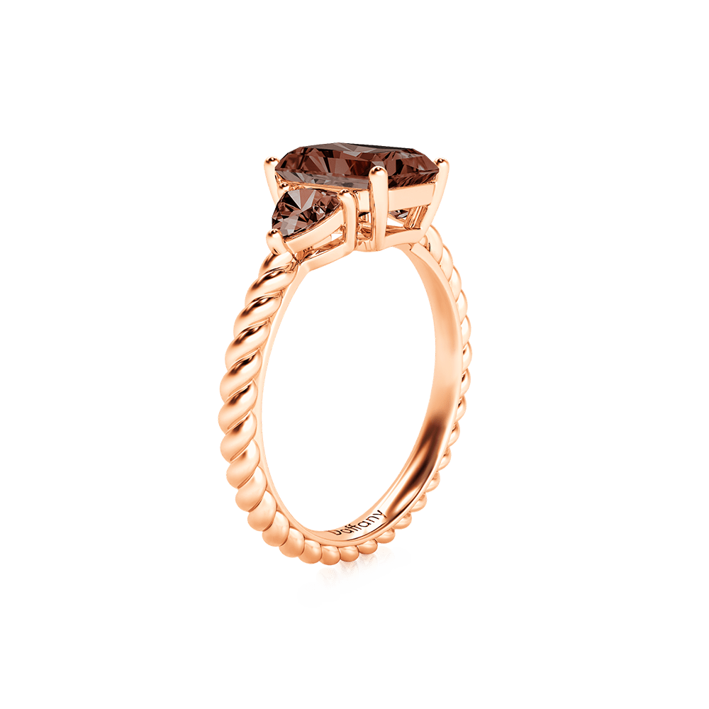 Radiant Brown Three-stone Engagement Ring_3